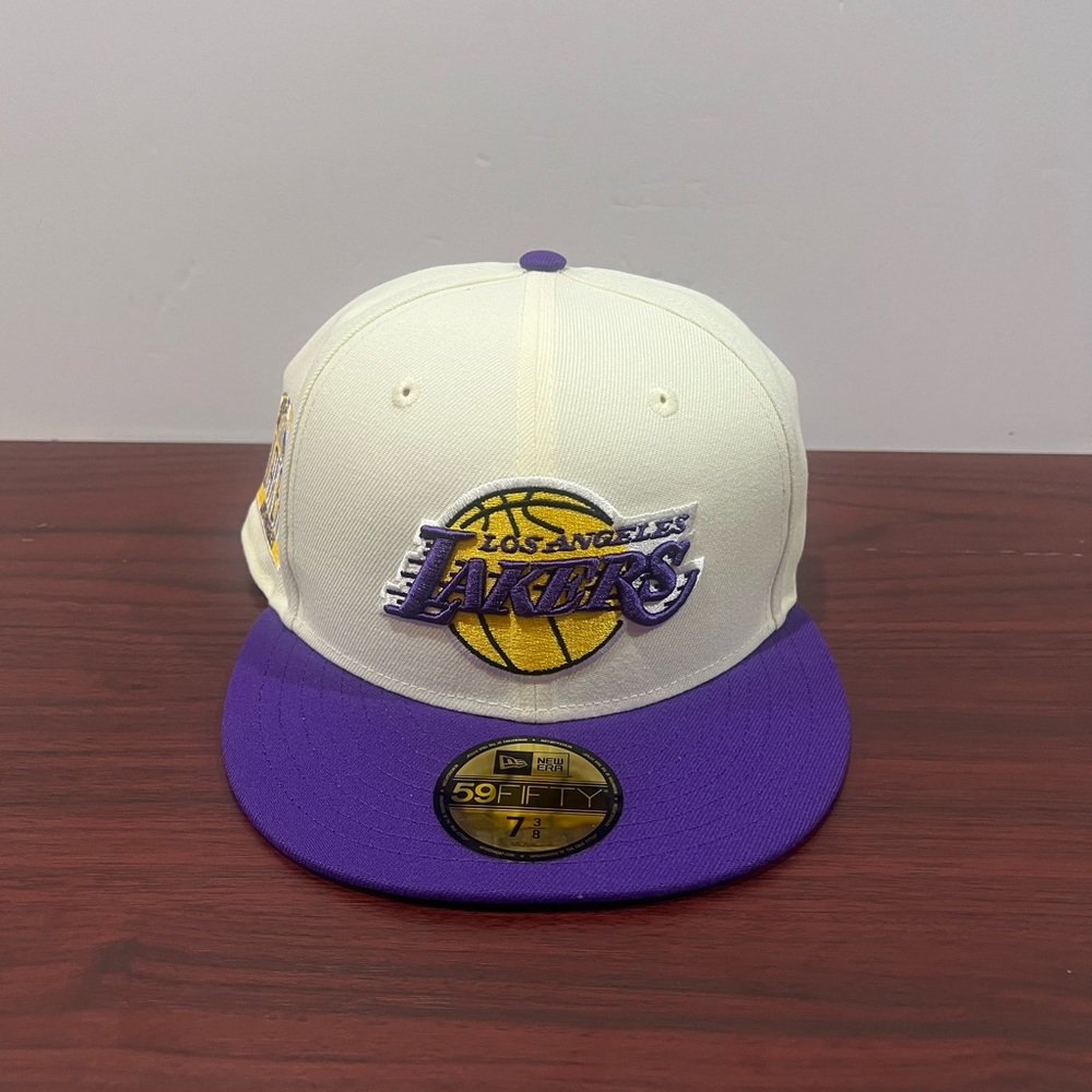 New Era, 59Fifty Fitted Hat, Los Angeles Lakers, Cream & Purple